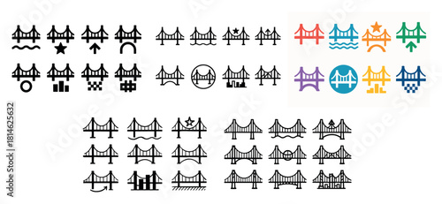 Diverse bridge icon collection