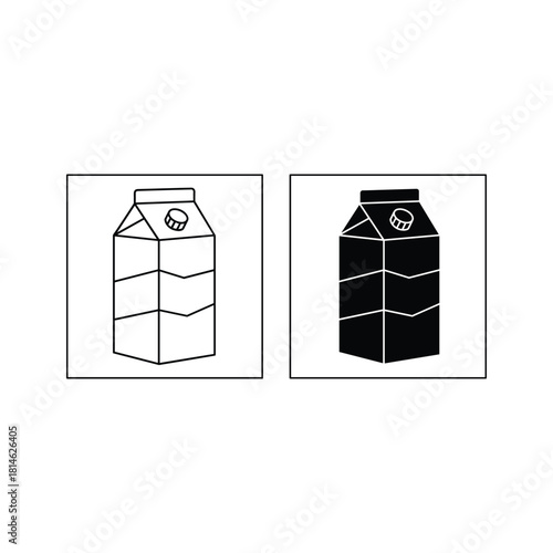 Two carton drinks one outline one solid black