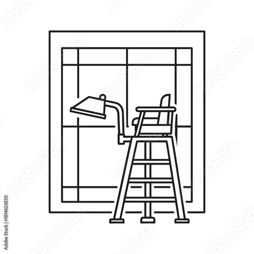 Lifeguard chair with window isolated on in vector format