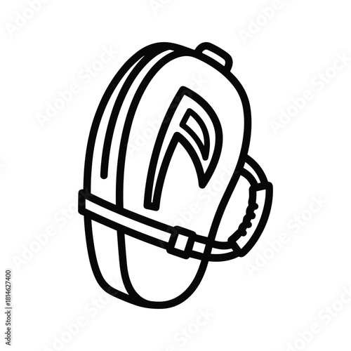 Outline drawing of a backpack isolated on for camping trip