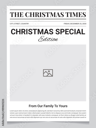 Christmas Newspaper Template – Printable Holiday Front Page | Christmas Special Edition | Custom Family Newspaper Layout