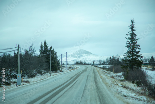 winter road in the mountains
