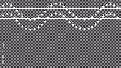 Twinkling fairy lights glow on Transparent Background