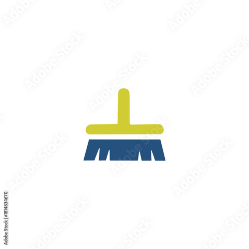 Cleaning brush icon logo flat vector design