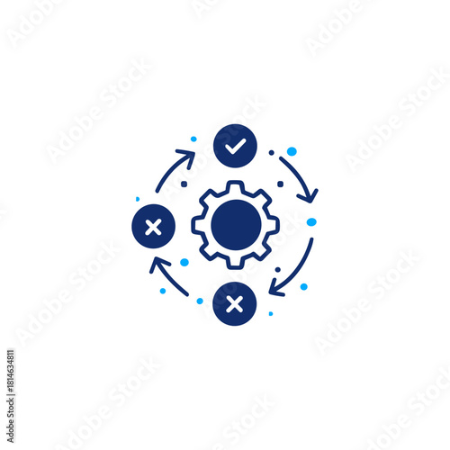 Iterative Process, Feedback Loop icon logo flat vector design