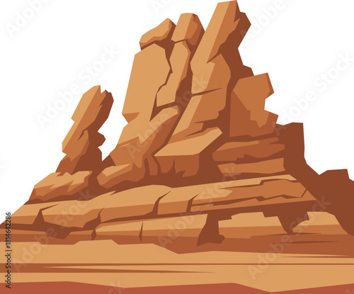 Towering desert rock formations under a clear sky