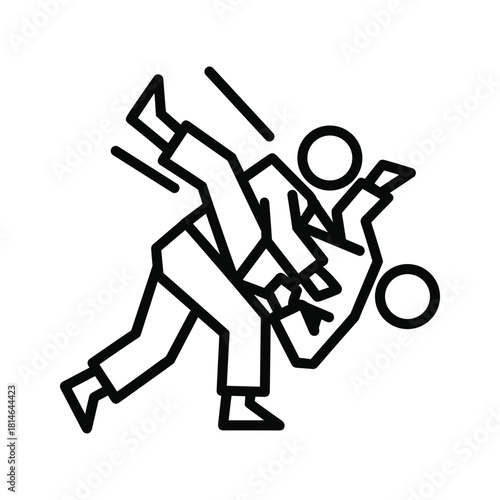 Judo throw isolated on