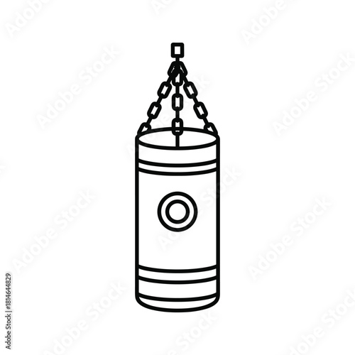 Hanging punching bag for boxing isolated on