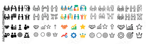 Diverse business team icons collection
