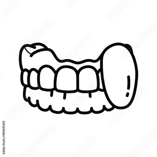 Mouth guard outline isolated on for sports and protection