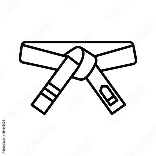 Martial art belt icon isolated on, representing rank and skill