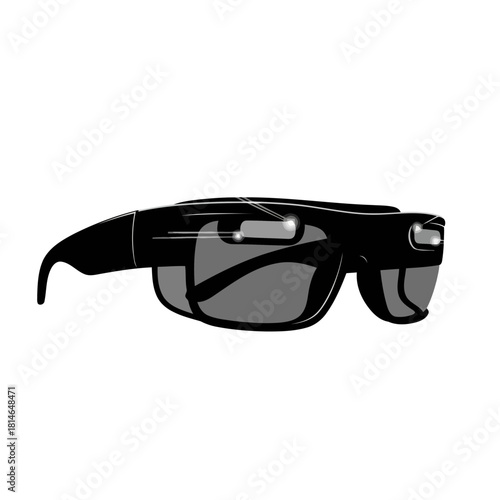 Stylish black sunglasses with sleek design and modern frame, perfect for fashion and sun protection