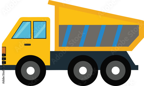 yellow delivery truck vector 