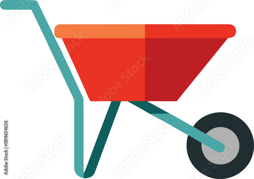 wheelbarrow with construction tools
