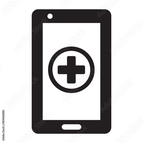 Medical App Healthcare Solution Digital Health Innovation Technology Telemedicine Cross Symbol Treatment Icon Online