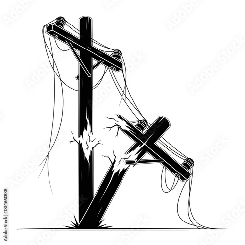 Black and white illustration of a woman with long hair intertwined with a cross, symbolizing faith and spirituality