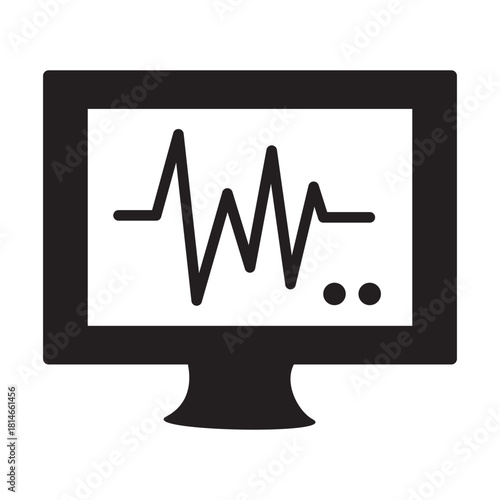 Heartbeat Monitoring On Screen Medical Technology Analysis Diagnosis and Vital Signs EKG Rhythm Tracking System Health