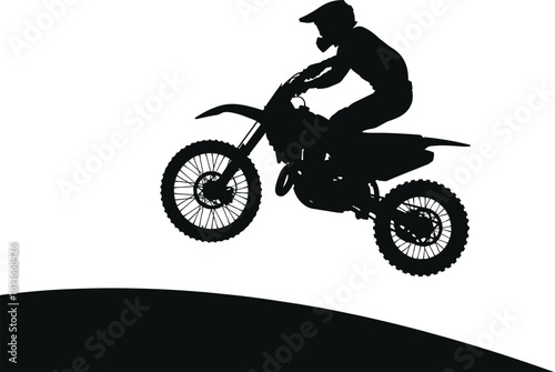 Black silhouette of motocross rider jumping white background, motocross, motorcycle, rider, jump, silhouette, black, white, action, sport, extreme, speed, dirt bike, off road, racing, freestyle, aeria