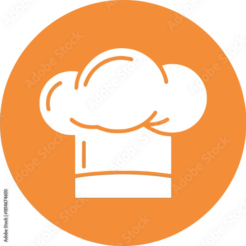 Chef hat icon orange circle