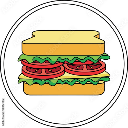 Fresh tomato lettuce sandwich icon