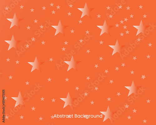 Abstract Orange Star Pattern Background With Scattered Stars For Festive Design.