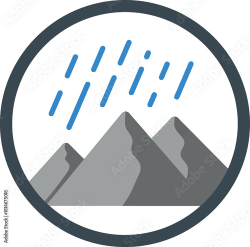 Mountain rain icon