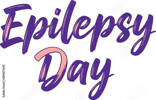 Epilepsy awareness day purple glitter text