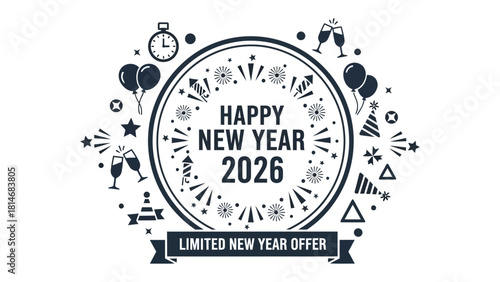 New Year's Eve Celebration: Festive design conveys anticipation for the arrival of the new year. Capturing the spirit of joy.