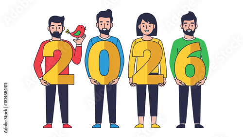 2026: Team Holding Number in Illustration 