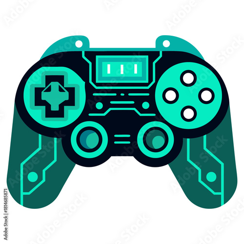 Futuristic innovative digital video game controller vector illustration