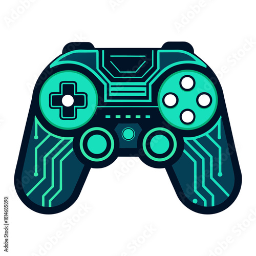 Futuristic innovative digital video game controller vector illustration