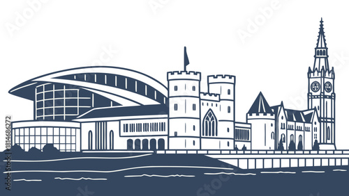 Cardiff skyline flat modern look