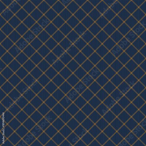 Checkered design for prints. Repeating patern plaid. Seamless blue,gold color check pattern.  Repeated tartan fabric.Vector scottish fabriс.Ekose texture. Madras flannel.Checker line.Stripe gingham.
