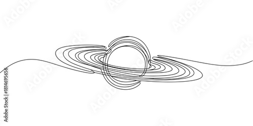 a ringed planet resembling Saturn, presenting a simple cosmic theme with clean, abstract astronomical design.