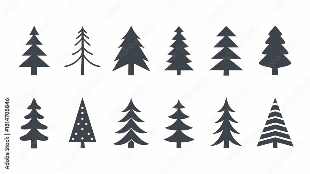 Obraz premium christmas trees collection