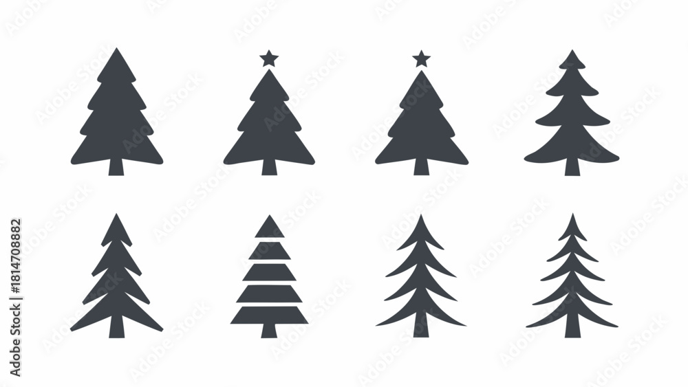 Obraz premium set of christmas trees