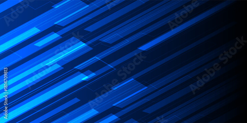 Bright navy blue dynamic abstract vector background with diagonal lines. Trendy classic color of 2020. 3d cover of business presentation banner for sale event