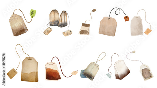 Set of beautifully illustrated watercolor waffles with various sweet toppings like strawberries, blueberries, and cream