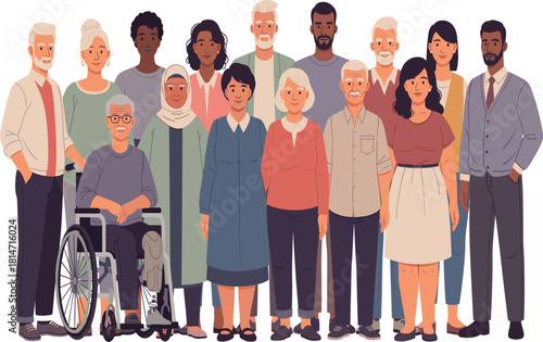 Authentic Diversity and Inclusion Vector Illustration of Diverse People on White Background