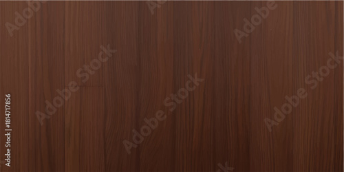 Vector illustration of a dark brown natural hardwood texture background pattern with old rough wooden planks, ideal for floor or wall surface design