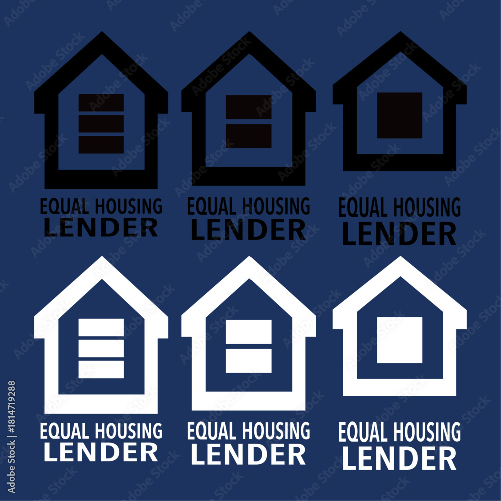 Canvas Print EQUAL HOUSING LENDER SET VECTOR