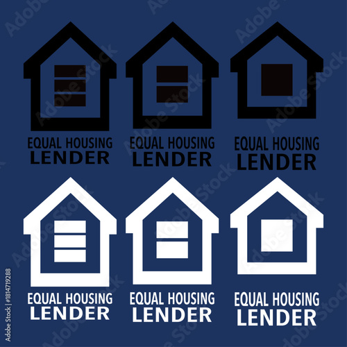EQUAL HOUSING LENDER SET VECTOR