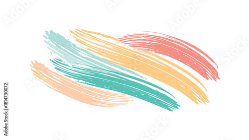 Abstract Swirl of Colorful Paint Brush Strokes on White Background texture