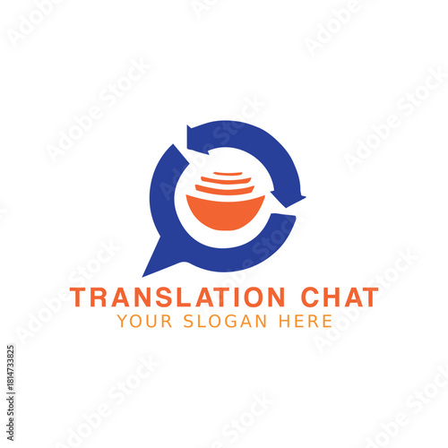 chat translation logo design vector