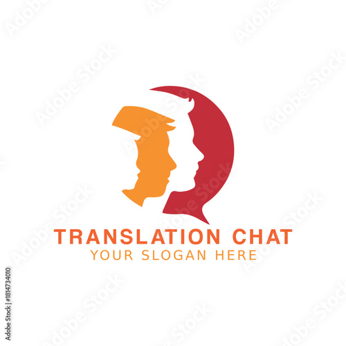 chat translation logo design vector