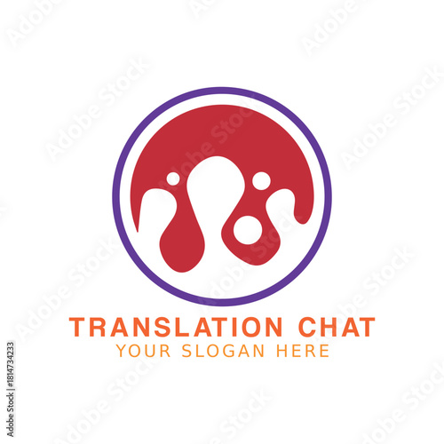 chat translation logo design vector