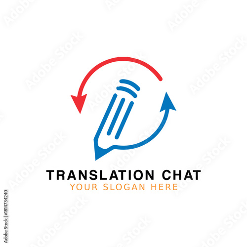 chat translation logo design vector