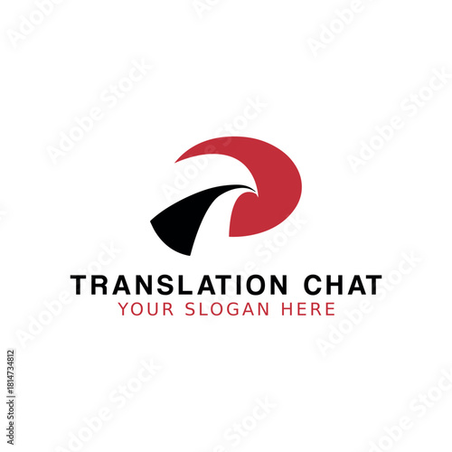 chat translation logo design vector