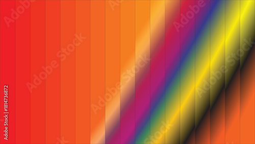Vibrant Red-Orange Abstract Gradient Art with Diagonal Rainbow Streaks | Modern Colorful Digital Background | Bold Graphic Texture
