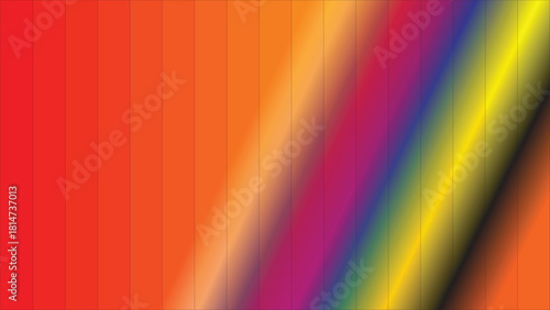 Vibrant Red-Orange Abstract Gradient Art with Diagonal Rainbow Light Streaks | Modern Colorful Digital Background | Bright Graphic Texture